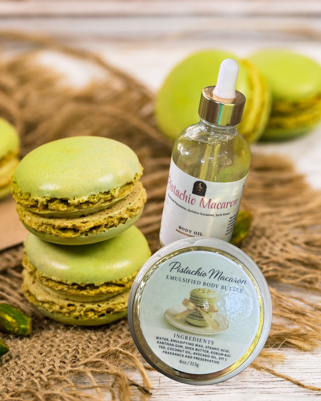 PISTACHIO MACARON BODY BUTTER/BODY OIL